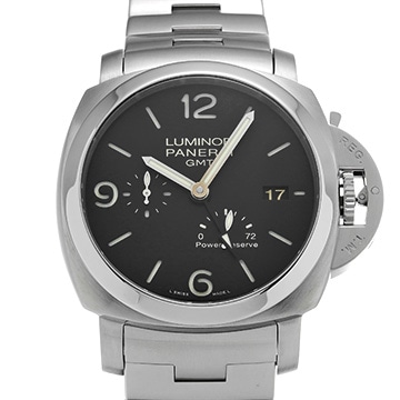 パネライ ルミノール 1950 3デイズ GMT パワーリザーブ PAM00347 ブラック メンズ 時計 【中古】【wristwatch】