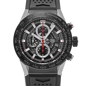 タグ ホイヤー カレラ キャリバーホイヤー01 クロノグラフ CAR2A1Z.FT6044 ブラック メンズ 時計 【中古】【wristwatch】