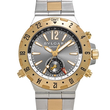 ブルガリ ディアゴノ プロフェッショナル GMT GMT40SG グレー メンズ 時計 【中古】【wristwatch】