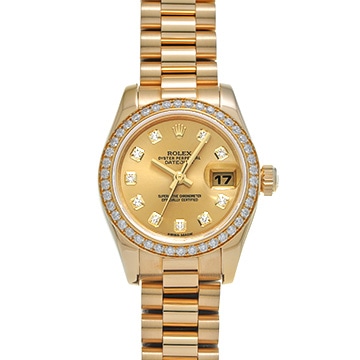 ロレックス デイトジャスト 179138G シャンパン/ダイヤモンド レディース 時計 【中古】【wristwatch】