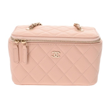 シャネル マトラッセ スモール ヴァニティケース ピンク AP1341 グレインドカーフスキン レディース バッグ 【中古】【bag】