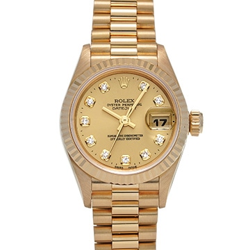 ロレックス デイトジャスト 69178G シャンパン/ダイヤモンド レディース 時計 【中古】【wristwatch】