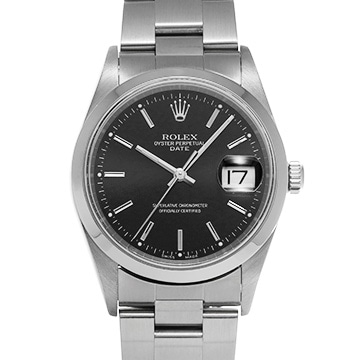 ロレックス オイスターパーペチュアル デイト 15200 ブラック メンズ 時計 【中古】【wristwatch】