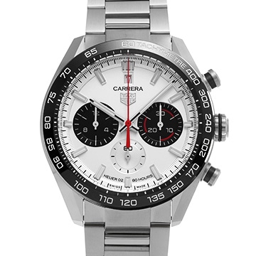 タグ ホイヤー カレラ キャリバーホイヤー02 スポーツ クロノグラフ 160th CBN2A1D.BA0643 シルバー/ブラック メンズ 時計 【中古】【wristwatch】