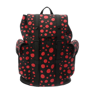 ルイ ヴィトン モノグラムインフィニティドット LV×YK クリストファー MM 草間彌生 ブラック/レッド M21978 レザー メンズ バッグ 【中古】【bag】