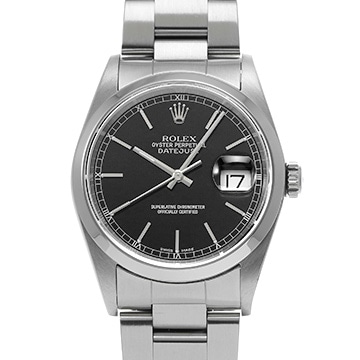 ロレックス デイトジャスト 16200 ブラック メンズ 時計 【中古】【wristwatch】