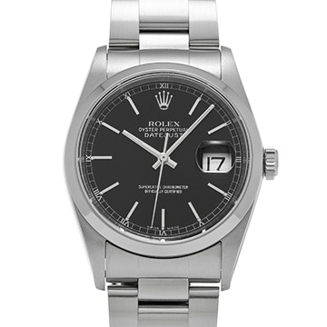 ロレックス デイトジャスト 16200 ブラック メンズ 時計 【中古】【wristwatch】