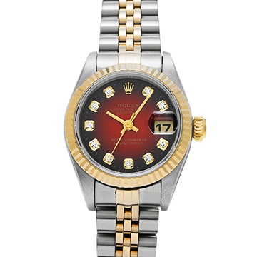 ロレックス デイトジャスト 69173G チェリー・グラデーション/ダイヤモンド レディース 時計 【中古】【wristwatch】