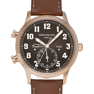 パテック フィリップ カラトラバ パイロット トラベルタイム 5524R-001 ブラウン・ソレイユ メンズ 時計 【中古】【wristwatch】