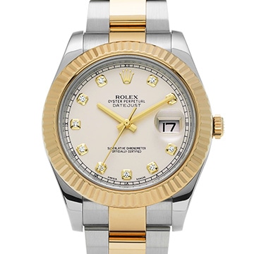 ロレックス デイトジャストII 116333G アイボリー/ダイヤモンド メンズ 時計 【中古】【wristwatch】