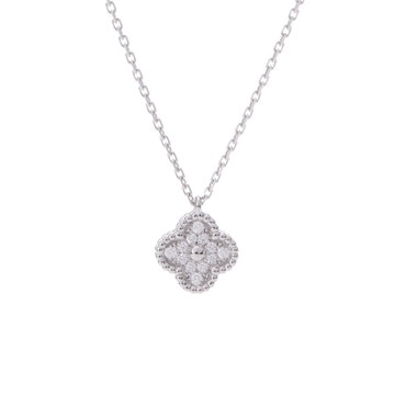 ヴァン クリーフ&アーペル スウィートアルハンブラ ネックレス パヴェ シルバー VCARO85900 K18ホワイトゴールド WG レディース ジュエリー 【中古】【jewelry】