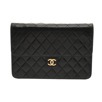 シャネル マトラッセ プッシュロックチェーンショルダー ブラック ラムスキン レディース バッグ 【中古】【bag】