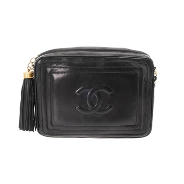 シャネル チェーンショルダー ブラック ラムスキン レディース バッグ 【中古】【bag】