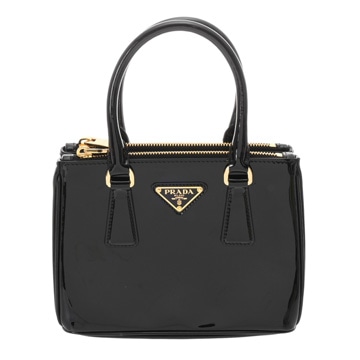 プラダ ガレリア ミニバッグ 2WAY ブラック 1BA906 パテントレザー レディース バッグ 【中古】【bag】