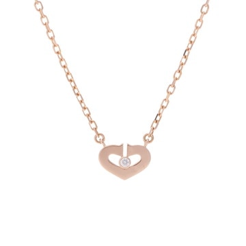 カルティエ Cハート ネックレス 1PD ゴールド K18ピンクゴールド PG レディース ジュエリー 【中古】【jewelry】