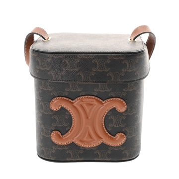 セリーヌ キュイルトリオンフ ミディアム ボックス タン 199252EIN.04LU キャンバス/カーフ レディース バッグ 【中古】【bag】