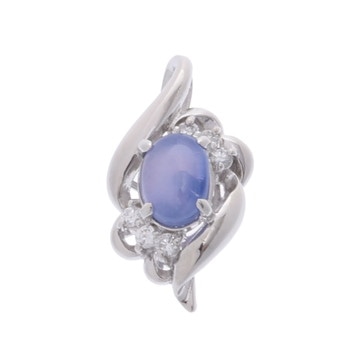 ノーブランド スターサファイア ペンダントトップ シルバー Pt900プラチナ レディース ジュエリー 【中古】【jewelry】