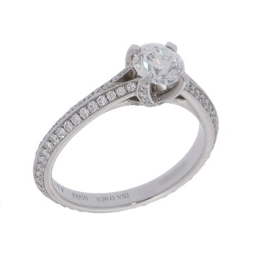 グラフ レガシー ラウンドダイヤ エンゲージメントリング シルバー Pt950プラチナ レディース ジュエリー 【中古】【jewelry】