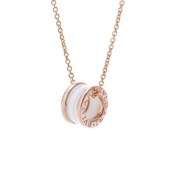 ブルガリ B-ZERO1 ネックレス ゴールド 346082 K18ピンクゴールド PG/ホワイトセラミック レディース ジュエリー 【中古】【jewelry】