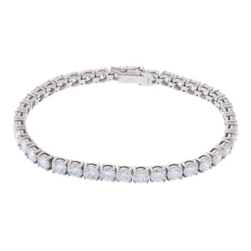 ノーブランド テニスブレスレット 総石目10.093ct シルバー Pt850プラチナ レディース ジュエリー 【中古】【jewelry】