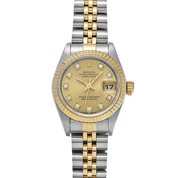 ロレックス デイトジャスト 69173G シャンパン/ダイヤモンド レディース 時計 【中古】【wristwatch】