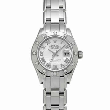 ロレックス オイスターパーペチュアル デイト パールマスター 29 80319 ホワイトシェル レディース 時計 【中古】【wristwatch】