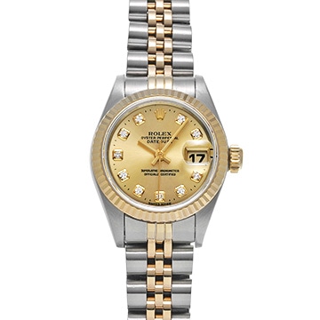 ロレックス デイトジャスト 69173G シャンパン/ダイヤモンド レディース 時計 【中古】【wristwatch】