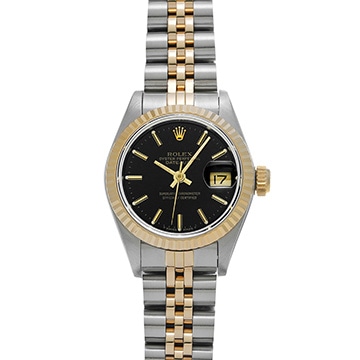 ロレックス デイトジャスト 69173 ブラック レディース 時計 【中古】【wristwatch】
