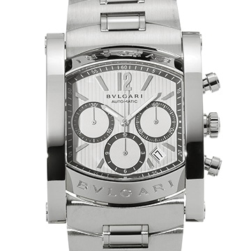 ブルガリ アショーマ クロノグラフ AA48SCH ホワイト メンズ 時計 【中古】【wristwatch】