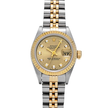ロレックス デイトジャスト 69173G シャンパン/ダイヤモンド レディース 時計 【中古】【wristwatch】
