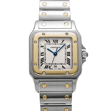 カルティエ サントス ガルベ LM W20011C4 アイボリー メンズ 時計 【中古】【wristwatch】