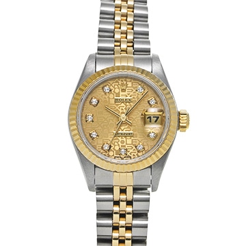 ロレックス デイトジャスト 69173G シャンパンコンピュータ/ダイヤモンド レディース 時計 【中古】【wristwatch】