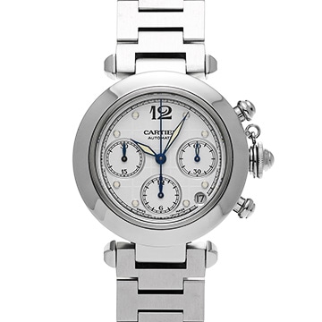 カルティエ パシャC クロノグラフ W31039M7 ホワイト ユニセックス 時計 【中古】【wristwatch】