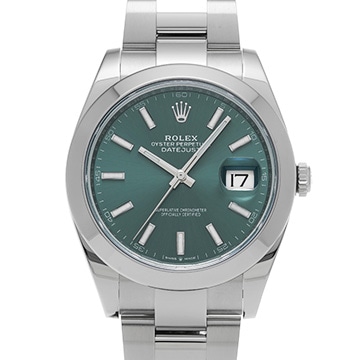 ロレックス デイトジャスト 41 126300 ミントグリーン メンズ 時計 【中古】【wristwatch】