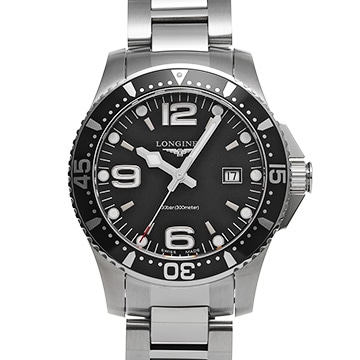 ロンジン ハイドロ コンクエスト L3.730.4.56.6 ブラック メンズ 時計 【中古】【wristwatch】