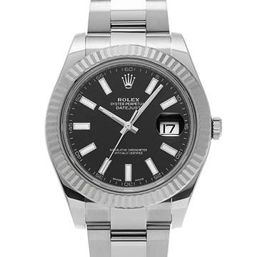 ロレックス デイトジャストII 116334 ブラック メンズ 時計 【中古】【wristwatch】