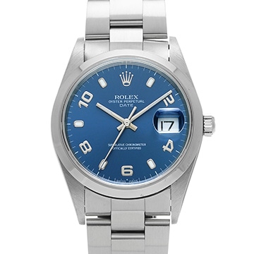 ロレックス オイスターパーペチュアル デイト 15200 ブルー メンズ 時計 【中古】【wristwatch】