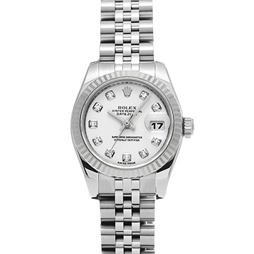 ロレックス デイトジャスト 179174G ホワイト/ダイヤモンド レディース 時計 【中古】【wristwatch】