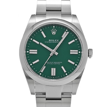 ロレックス オイスターパーペチュアル 41 124300 グリーン メンズ 時計 【中古】【wristwatch】