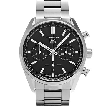 タグ ホイヤー カレラ キャリバーホイヤー02 クロノグラフ CBN2010.BA0642 ブラック メンズ 時計 【中古】【wristwatch】