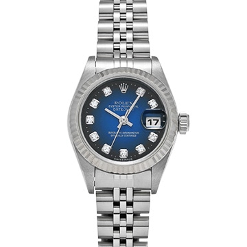 ロレックス デイトジャスト 79174G ブルー・グラデーション/ダイヤモンド レディース 時計 【中古】【wristwatch】