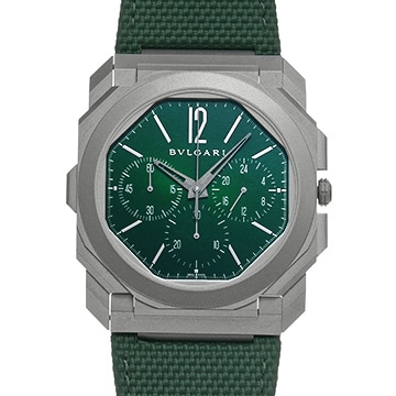 ブルガリ オクト フィニッシモ クロノグラフ GMT 103890 グリーングラデーション メンズ 時計 【新品】【wristwatch】