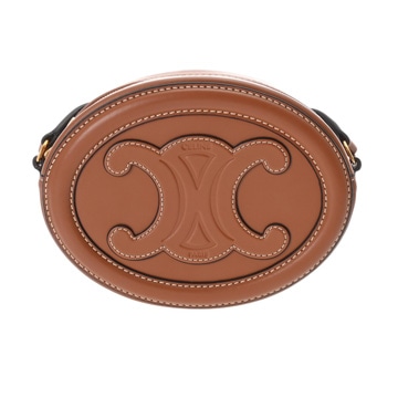 セリーヌ キュイルトリオンフ オーバルパース タン 10l703DPQ.04LU カーフ レディース バッグ 【中古】【bag】