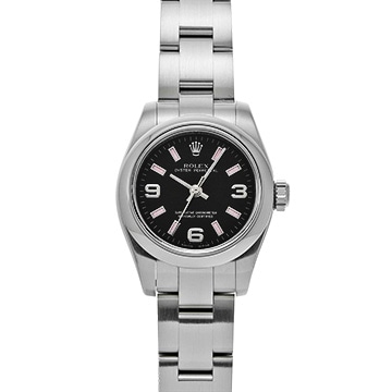 ロレックス オイスターパーペチュアル 26 176200 ブラック レディース 時計 【中古】【wristwatch】