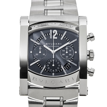 ブルガリ アショーマ クロノグラフ AA48C14SSDCH ブルー メンズ 時計 【中古】【wristwatch】