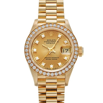 ロレックス デイトジャスト 69138G シャンパン/ダイヤモンド レディース 時計 【中古】【wristwatch】