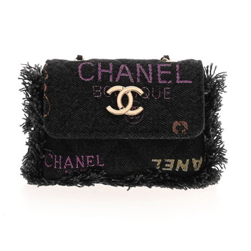 シャネル チェーンポシェット ブラック AP2602 デニム レディース バッグ 【中古】【bag】