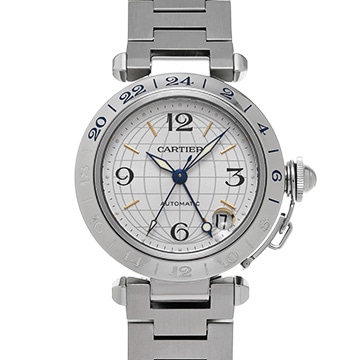 カルティエ パシャC メリディアン GMT W31029M7 シルバー ユニセックス 時計 【中古】【wristwatch】