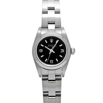 ロレックス オイスターパーペチュアル 76080 ブラック レディース 時計 【中古】【wristwatch】