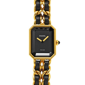 シャネル プルミエール M H0001 ブラック レディース 時計 【中古】【wristwatch】